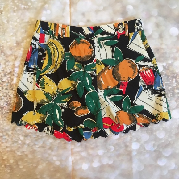 NWT J Crew Postcard Print Scallop Shorts Sz 00 - Picture 4 of 8